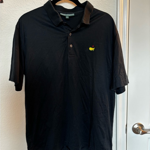 Masters collection Black Polo Shirt with Yellow Logo - Picture 1 of 6